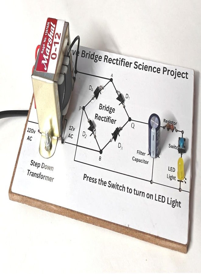 ESPtronics مجموعة أدوات تجريبية لمشروع علمي استقصائي لمقوم جسر الموجة الكاملة من ESPTRONICS لطلاب الصف الثاني عشر مع مكثف ترشيح وثنائي. - Image 3